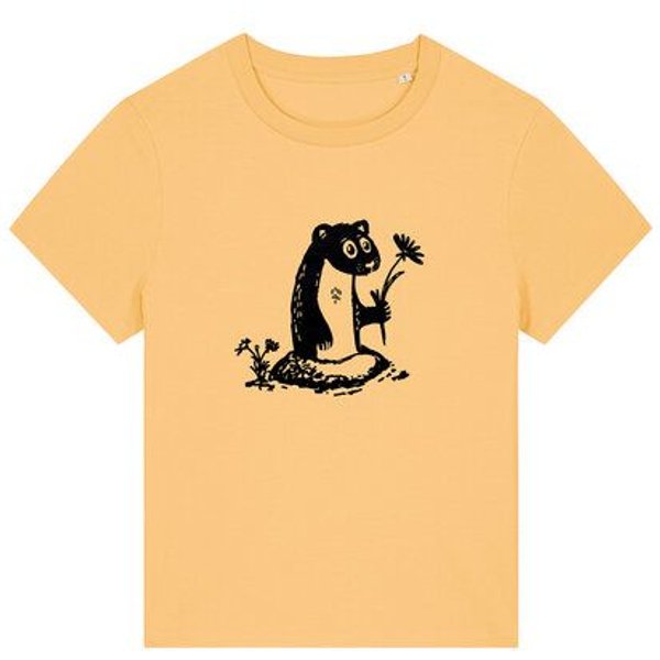 päfjes Erdmännchen mit Blume - Fair Wear Frauen T-Shirt Bio