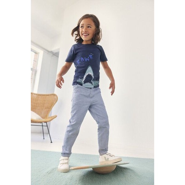 People Wear Organic Kurzarm Shirt, dunkelblau, "Hai", Bio-Baumwolle