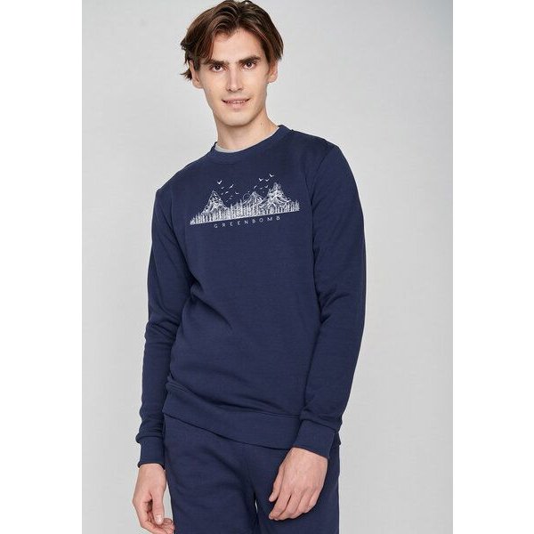 GREENBOMB Nature Mountain Logo Wild - Bequemes Sweatshirt aus Bio-Baumwolle / hochwertiger Print / Fair & Vegan
