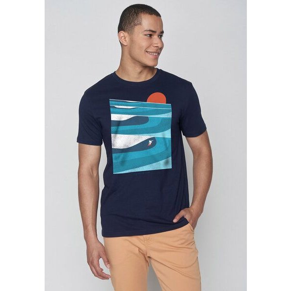 GREENBOMB Nature Perfect Waves Guide - Sportliches T-Shirt aus Bio-Baumwolle / hochwertiger Print / Fair & Vegan