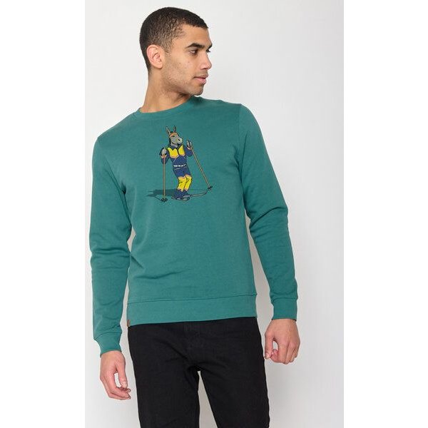 GREENBOMB Animal Donkey Ski Wild - Bequemes Sweatshirt aus Bio-Baumwolle / hochwertiger Print / GOTS / Fair & Vegan