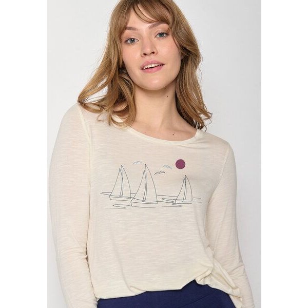 GREENBOMB Nature Upwind Mind - Lässiges Longsleeve aus einem LENZING ECOVERO Mix / hochwertiger Print / Fair & Vegan