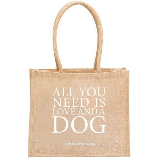 Treusinn Eco Shopper "All you need is love...and a dog" / 100% Jutegewebe / umweltfreundlich
