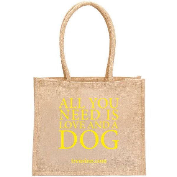 Treusinn Eco Shopper "All you need is love...and a dog" / 100% Jutegewebe / umweltfreundlich