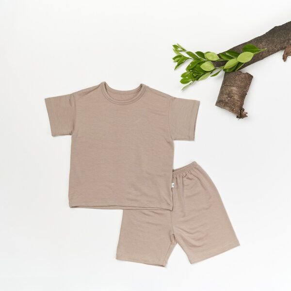 tetoi-vienna TENCEL kurzarm T-Shirt und kurze Hose Kinder Set "Waldbad"