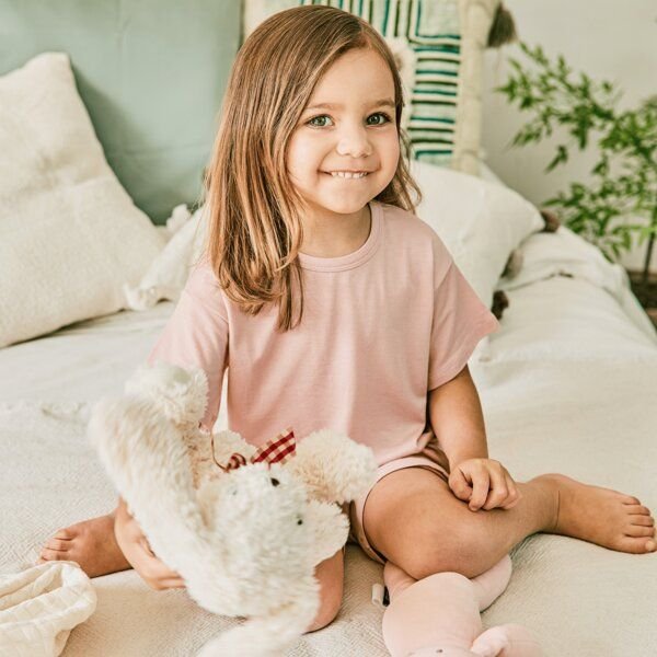 tetoi-vienna TENCEL kurzarm T-Shirt und kurze Hose Kinder Set "Waldbad"