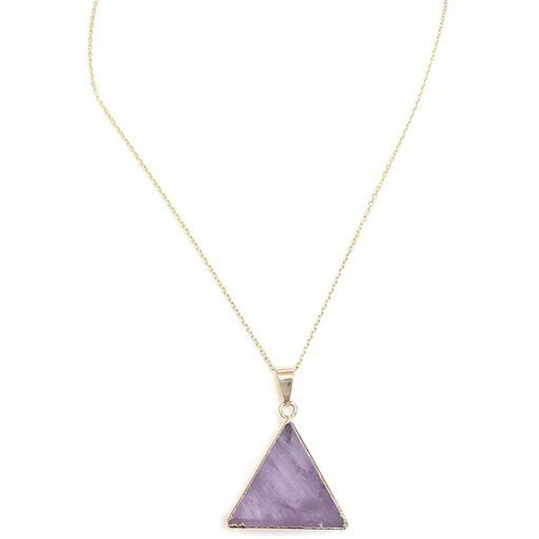 Amethyst Dreieck Halskette, aufrecht vergoldet von Crystal and Sage