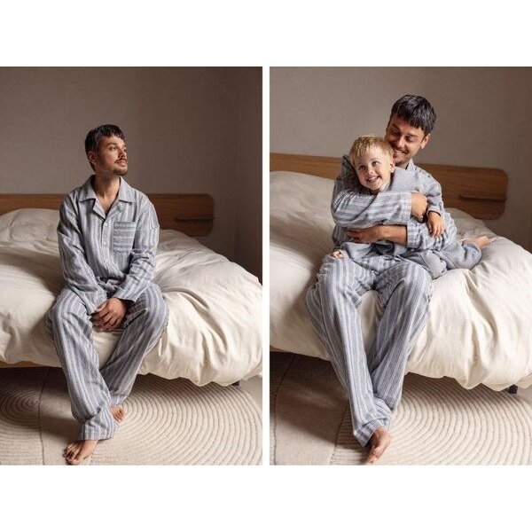 Pyjamaoberteil Herren "Yumeko" aus Velvet Flanell