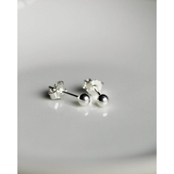 lille mus Ohrstecker 'Kugel' 925 Silber / vergoldet