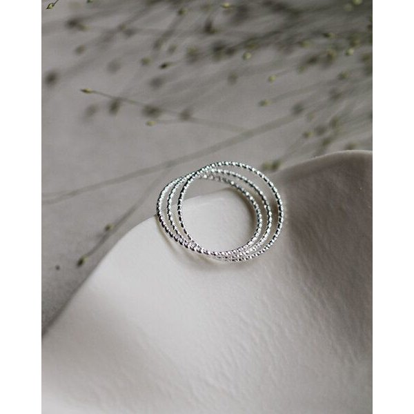 lille mus Ring 'Triple Glitzer' 925 Silber / vergoldet