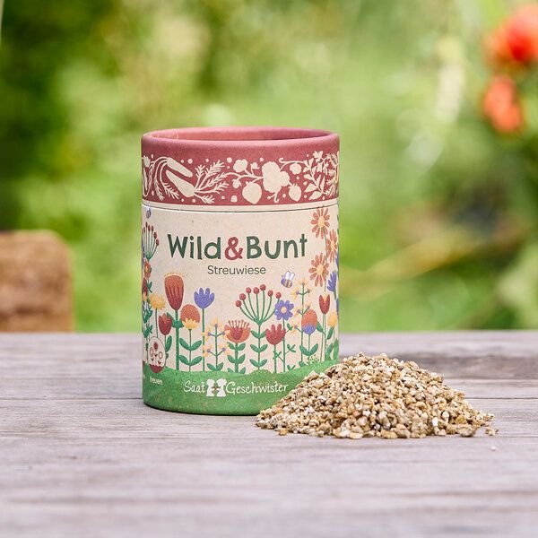 Die Stadtgärtner Wild & Bunt I Blumenmischung und Samenmischung I Streuwiese I Geschenk für Gärtner und Naturfreunde