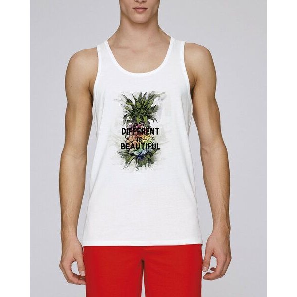 Human Family Herren Statement Tanktop aus Bio-Baumwolle "Different is Beautiful"