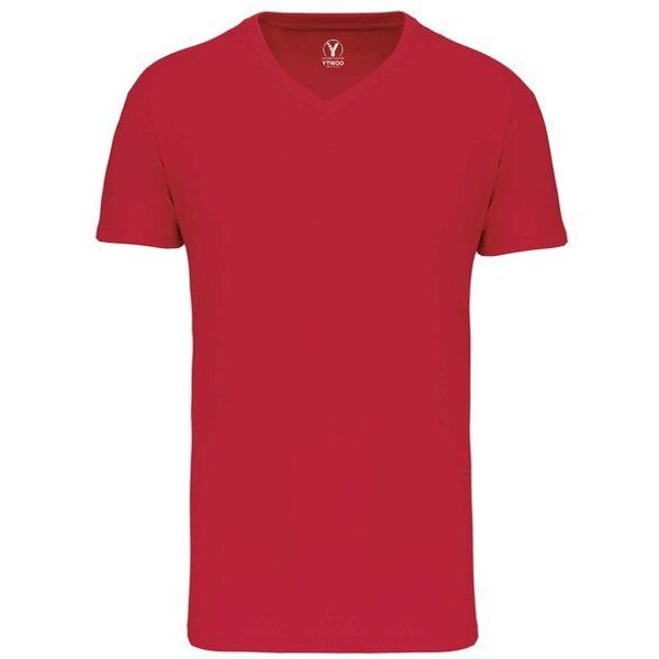 YTWOO Basic Herren T-Shirt mit V-Ausschnitt aus Bio-Baumwolle