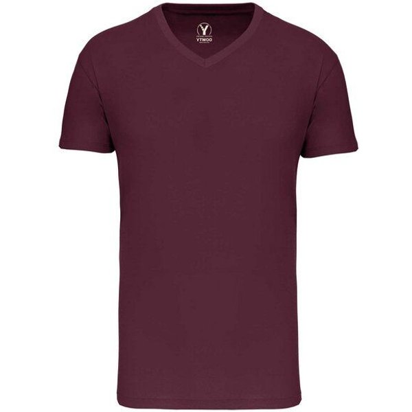 YTWOO Basic Herren T-Shirt mit V-Ausschnitt aus Bio-Baumwolle