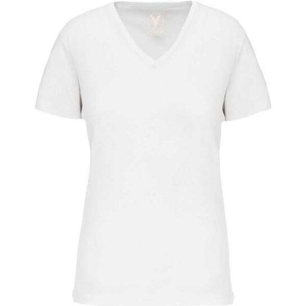 YTWOO Basic Damen T-Shirt mit V-Ausschnitt aus Bio-Baumwolle in Conversion