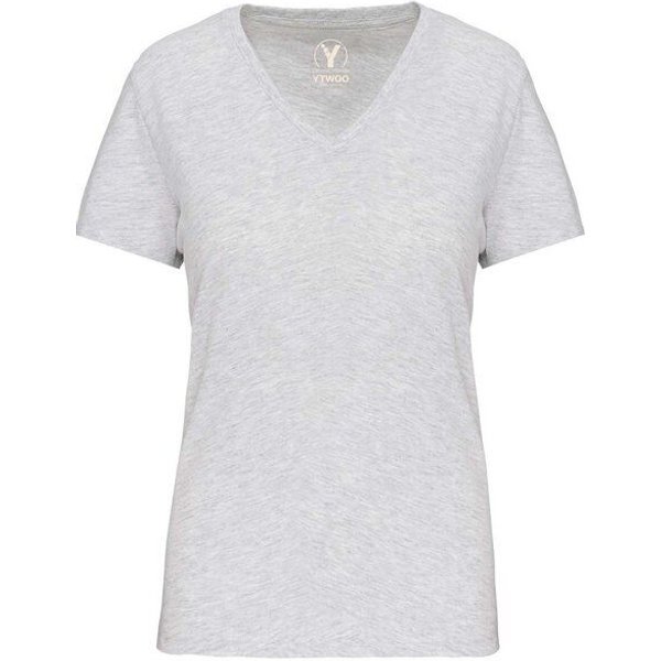YTWOO Basic Damen T-Shirt mit V-Ausschnitt aus Bio-Baumwolle in Conversion