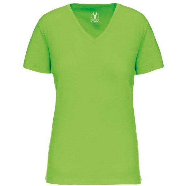 YTWOO Basic Damen T-Shirt mit V-Ausschnitt aus Bio-Baumwolle in Conversion