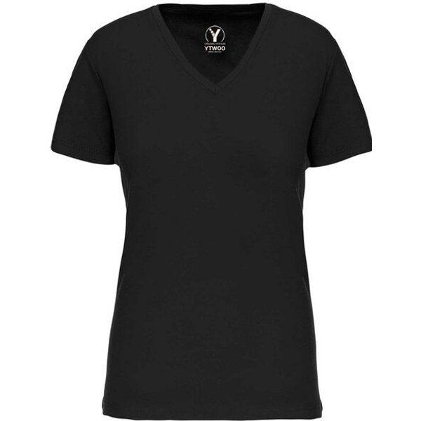 YTWOO Basic Damen T-Shirt mit V-Ausschnitt aus Bio-Baumwolle in Conversion