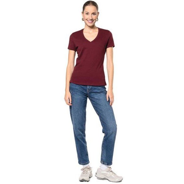 YTWOO Basic Damen T-Shirt mit V-Ausschnitt aus Bio-Baumwolle in Conversion