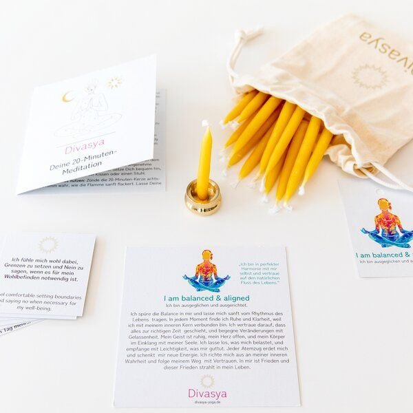 Divasya Geschenkset | 20-Minuten-Kerzen für Meditation & Achtsamkeit | I am balanced & aligned