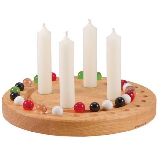 klotzaufklotz Adventskalender und Adventskranz für Stabkerzen