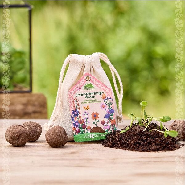 Die Stadtgärtner Schmetterlingswiese I Samenbomben für Schmetterlinge I Seedbombs I Geschenk für Gärtner und Naturliebhaber