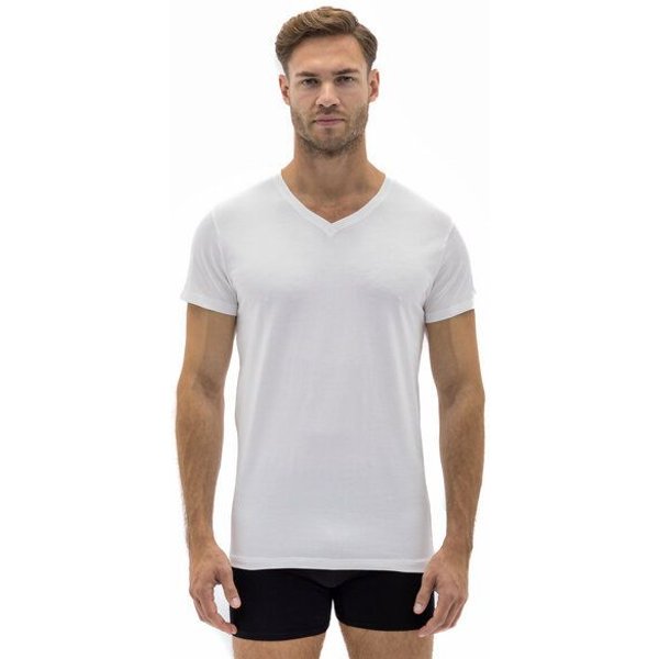 Barrio 13 T-Shirt Herren V-Ausschnitt 3er Pack - Stretch Baumwolle Unterhemd mit Kurzarm Slim Fit