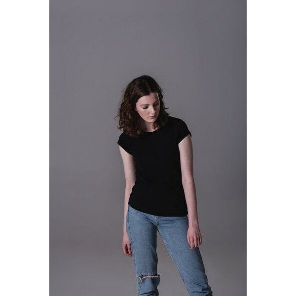 Mantis Damen Roll Sleeve T - Shirt lässig cooles Shirt