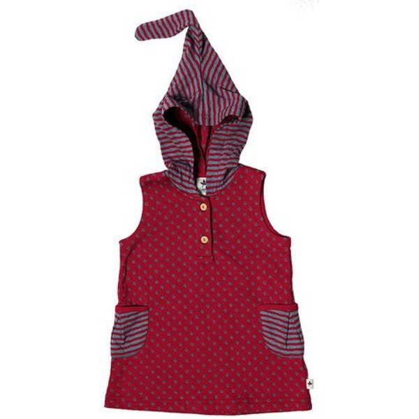 Leela Cotton Tunika Kapuzenkleid Bio-Baumwolle Kleid Oberteil