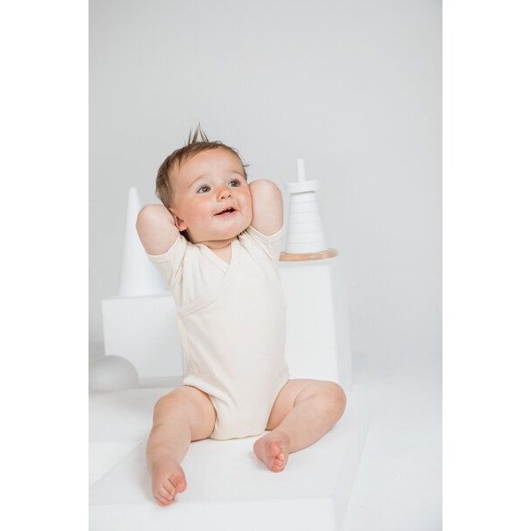 Babybugz Baby Kimono Wickelbody Strampler Kurzarm
