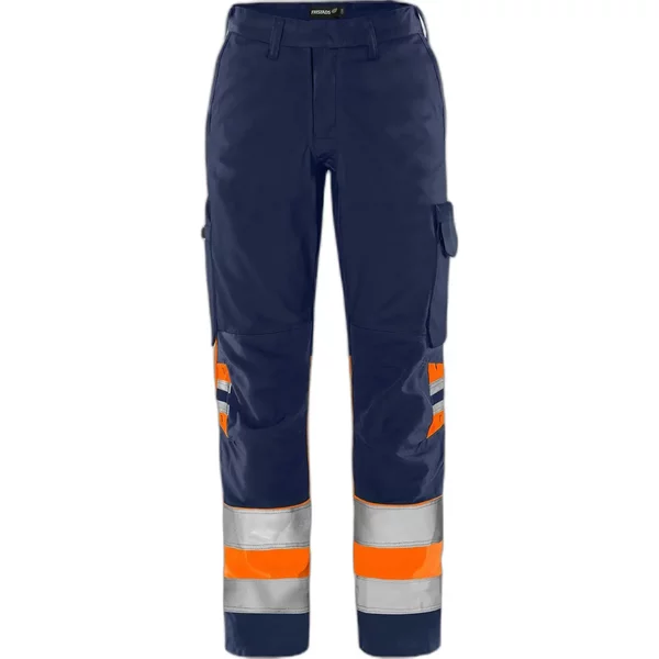 High visibility work trousers class 1 for women Fristads Green 2652 GPLU