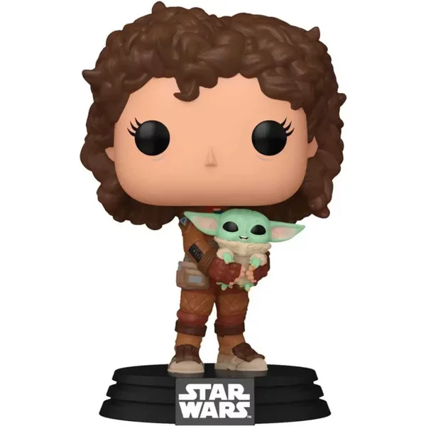 Figurine De Collection En Vinyle Funko Star Wars The Mandalorian POP Peli Motto W/Grogu-image