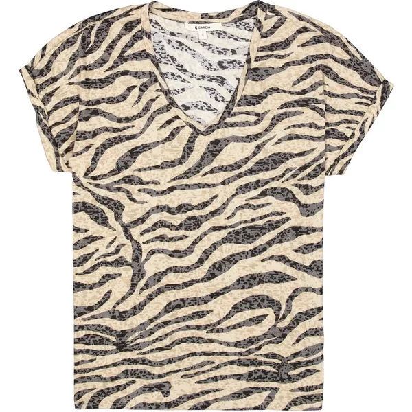 T-Shirt Col V Femme Garcia T260202-image