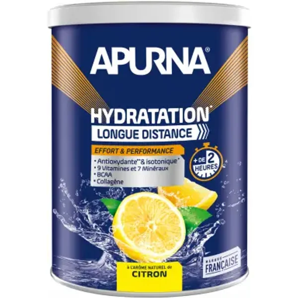 Boisson isotonique hyd longue distance citron pot agrumes Apurna