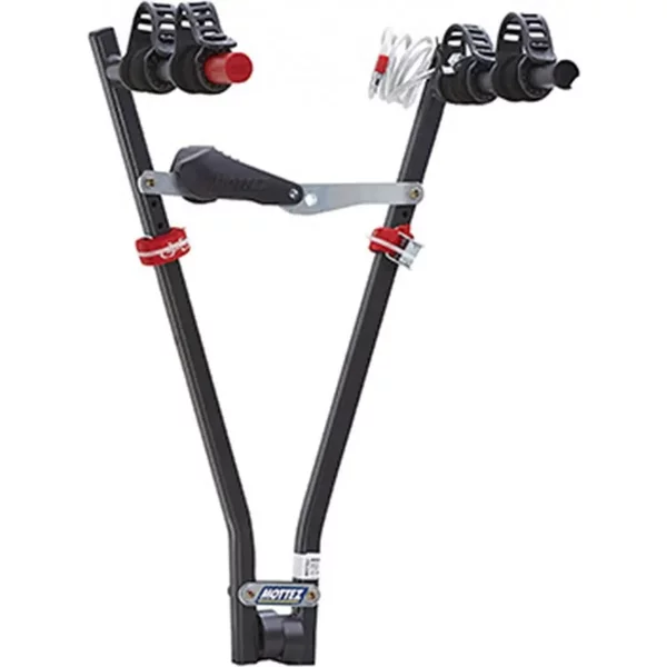 Porte VéLo D'attelage Suspendu Pour 2 VéLos Avec Emplacement Livre Avec Antivol Fixation Rapide Sur Boule Jupiter Homologue-image