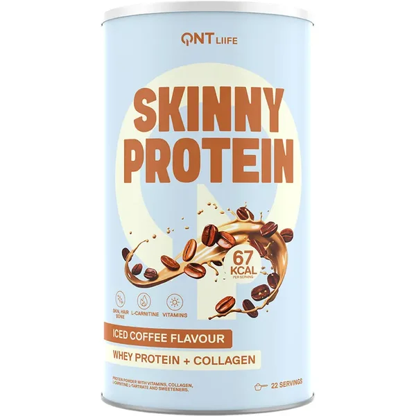Iced coffee protein nutrition QNT Skinny Protein