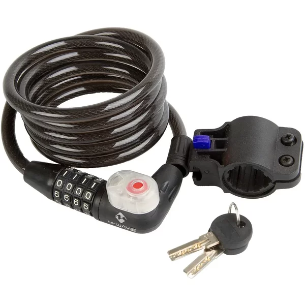 Antivol CâBle Spirale Avec Combinaison Avec LumièRe Led Et Support Messingschlager M-Wave-image