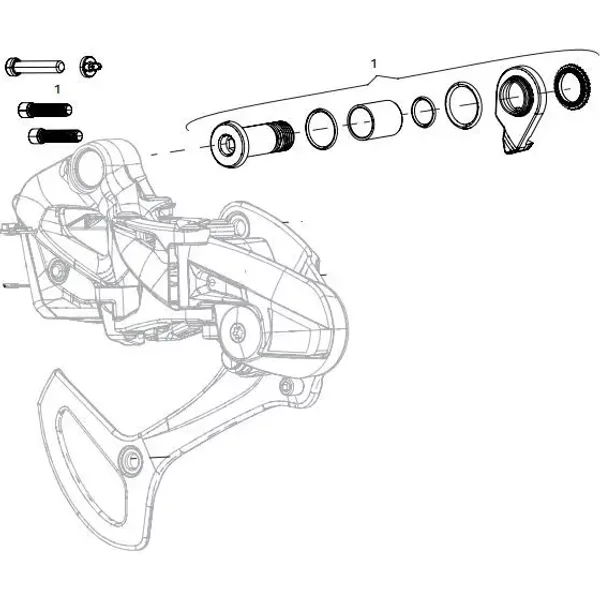 Hintere Kettenschaltung Sram Kit Ecrou/Vis Xo1 Eagle Axs-image