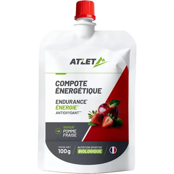 Compote EnergéTique Bio Pomme Fraise Atlet Nutrition-image