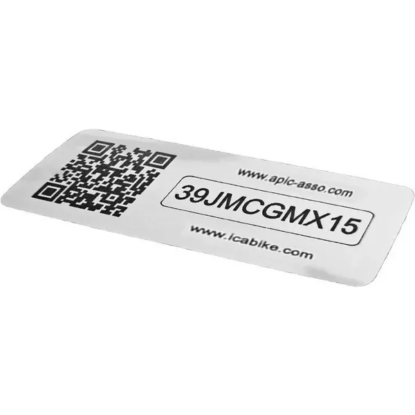 Lot De 20 éTiquettes D'identification-Marquage VéLo Antivol Avec Qr Code Auvray Icabike-image