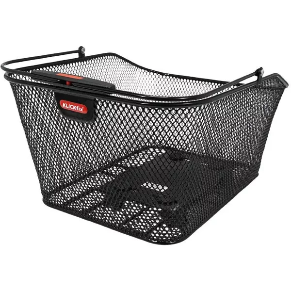 Panier VéLo ArrièRe Acier Nid Abeille Avec Fixation Clip Adaptable Sur Tout Porte Bagage Basil Klickfix Korbklip 20L-image