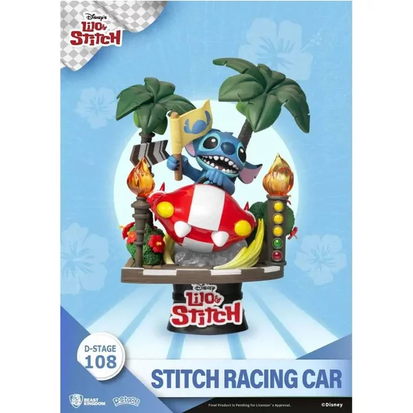 Figurine En PVC Diorama Beast Kingdom Toys Disney: Lilo & Stitch - Stitch Racing Car-image