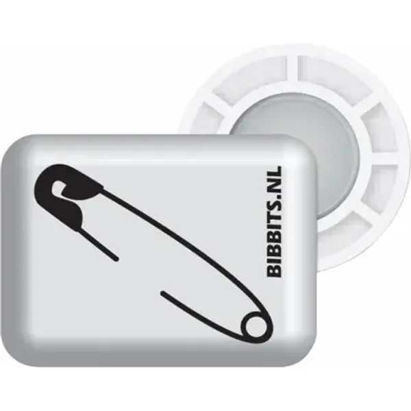 Magnetic bib holders with safety pins Bibbits
