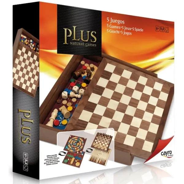 Jeux De Table 5 En 1 Oie, Parchisi, éChecs, Dames Et Backgammon Cayro-image