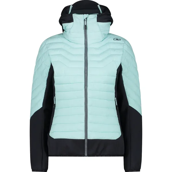 Hybrid puffer jacket with fixed hood for women CMP