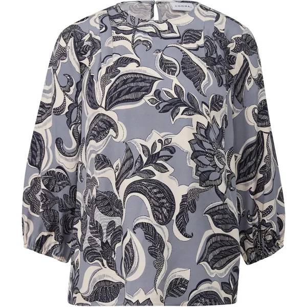 Damen Bluse Aus Viskose Mit GanzfläChigem Druckmuster Und 3/4-ÄRmeln comma-image