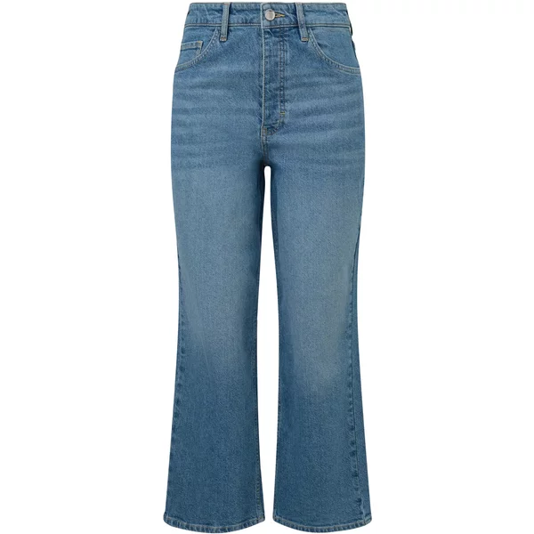 Hoch Taillierte Straight Jeans Damen Gewaschen comma-image