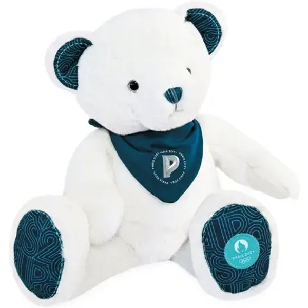 Peluche ours avec bandana Paris 2024 Premium 37 cm