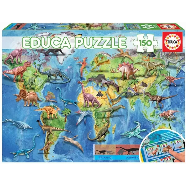 Puzzle Mit 150 Teilen Educa Mapa Dinosaurios-image