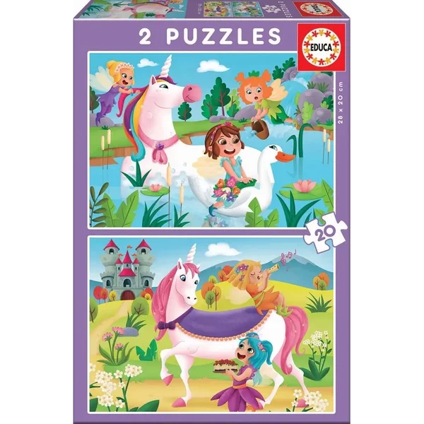 Puzzle De 2 X 20 PièCes Educa Unicornios-Hadas-image